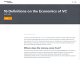 16 Definitions on the Economics of VC