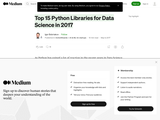 Top 15 Python Libraries for Data Science in 2017