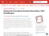 Diving Into Procedural Content Generation, With WorldEngine